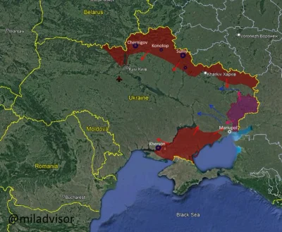 o.....n - Update z sytuacji na Ukrainie po około 60h walk. Mapka udostępniona przez W...