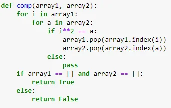 Oake - funkcja ma zwracać True jeżeli elementy array2 to spotęgowane elementy array1,...
