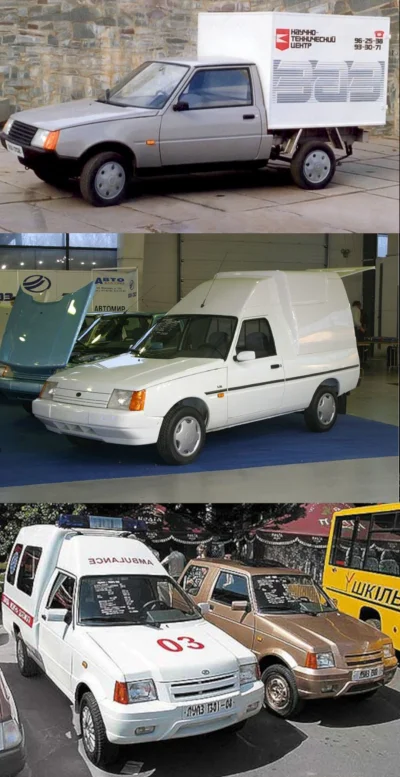 SonyKrokiet - wersja pickup, furgon 11055 oraz LuAZ