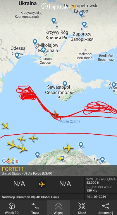 picasssss1 - Plusujcie samotny samolot szpiegowski USA który od kilku dni pomaga Ukra...