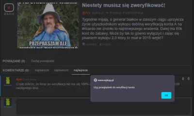 A.....i - O tyle dobrze, że teraz po weryfikacji nie ma się 100% szansy na "przekrocz...