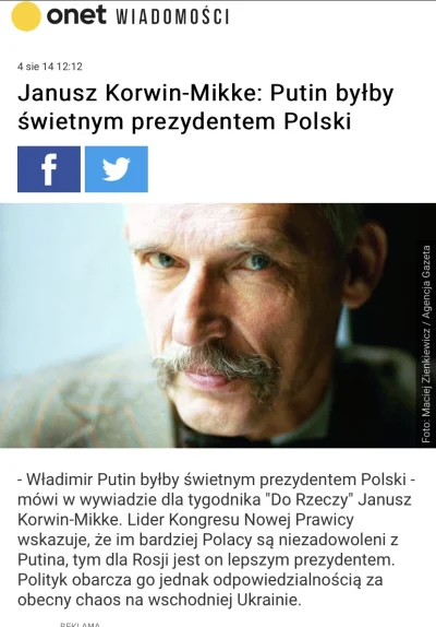 sklerwysynypl - @moderacjaspadniezrowerka: Korwin to ruski agent i tyle, nie warto na...