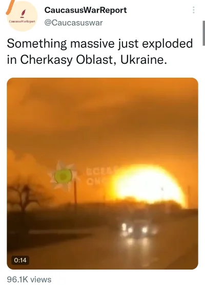 konradpra - Coś konkretnie eksplodowało koło Czerkas. 
https://twitter.com/Caucasusw...