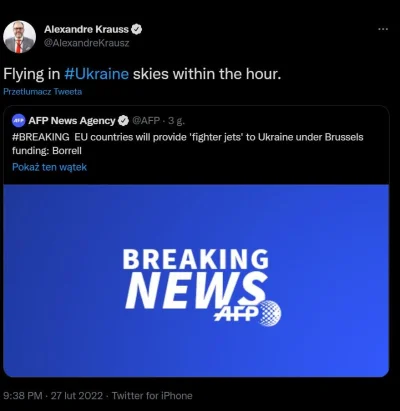 Cichy87 - No dobra, to jest news mireczki

Europejskie myśliwce nad Ukrainą w przec...