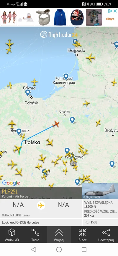 mirekniezwyboru - Nasz Hercules w trasie na Litwę #flightradar24 #wojna #ukraina