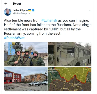 konradpra - Rosjanie mają duże sukcesy w rejonie Ługańska.
Połowa frontu ukraińskieg...