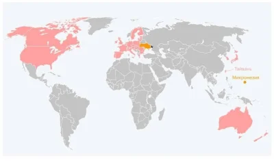 obserwator_ww3 - Na mapie świata kolorem czerwonym zaznaczono kraje, które nałożyły s...