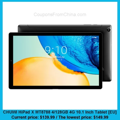 n____S - CHUWI HiPad X MT8788 4/128GB 4G 10.1 Inch Tablet [EU]
Cena: $139.99 (najniż...