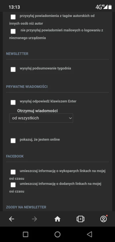 Chlebek_Pyszny - @wojciech-http-witowski: ustawienia i prywatne wiadomości