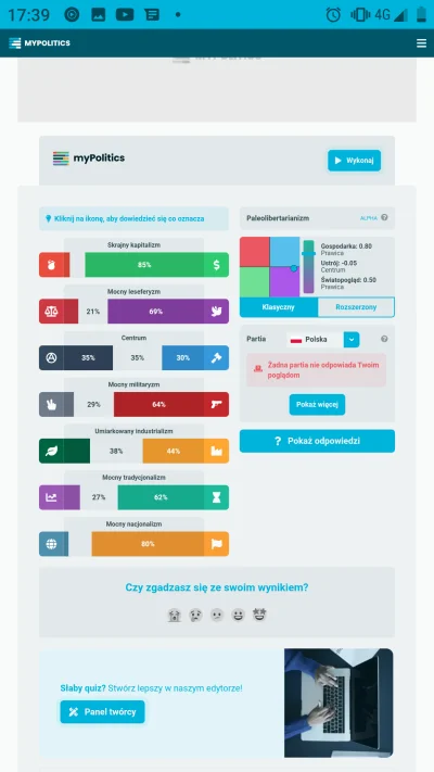 Zoyav - @10129: w mypolitics mi wyszło tak