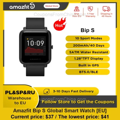 n____S - Amazfit Bip S Global Smart Watch [EU]
Cena: $37.00 (najniższa w historii: $...