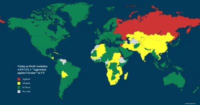 nonOfUsAreFree - Mapa z wynikami głosowania w zgromadzeniu ogólnym ONZ nad rezolucją ...
