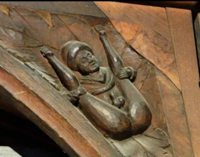 klefue - #heheszki
Z jakiegoś powodu ktoś wyrzeźbił tę figurę 800 lat temu w kościel...