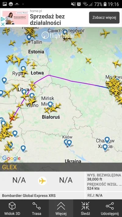 jaszczu - Yy czy Rosja przypadkiem nie ma zakazu lotów nad Polską? #rosja #flightrada...