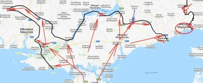 pokustnik - Front południowy:
(zaznaczenie okrążenia Mariupola na mapie jest moje)
...
