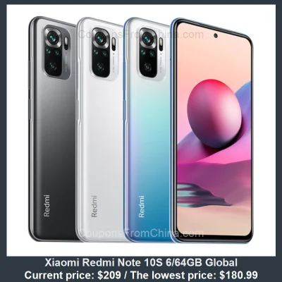 n____S - Xiaomi Redmi Note 10S 6/64GB Global
Cena: $209.00 (najniższa w historii: $1...