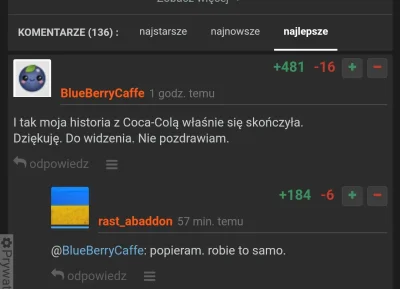 Dejt - Wykopki przestają pic Coca Cole bo Ci nie chcą wycofać się z rynku rosyjskiego...