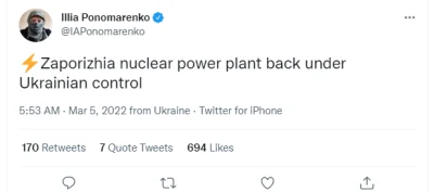 Seentas - >Zaporoska elektrownia atomowa wróciła pod kontrolę Ukrainy.

Zuch chłopa...