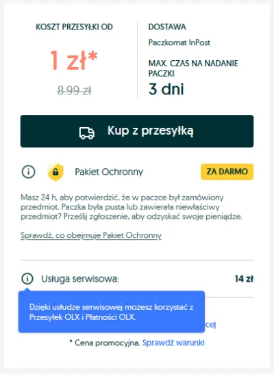 mandamin - #olx i ich przesyłka "za 1 zł" xD