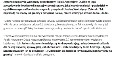 paramedix - > "Prezydent Zełenski: faktycznie nie mamy granicy z Polską. Jestem wdzię...