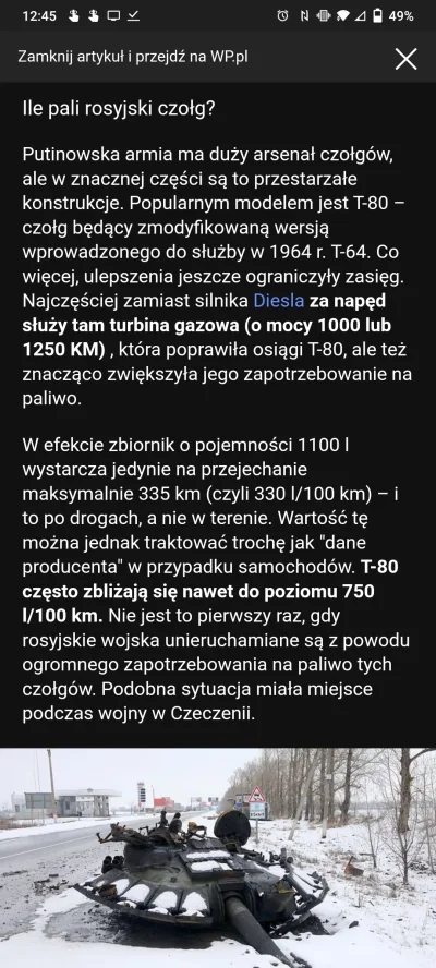 Nie_quatschen - @Clefairy czołg duZo pali . Czołg na turbinie gazowej pali zajebiście...