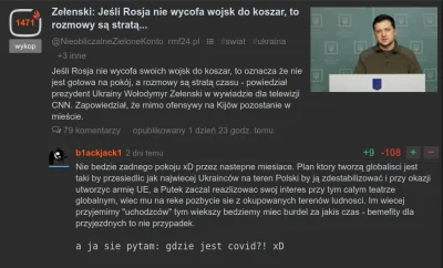 Kryspin013 - > antyszczepionkowiec neguje wojnę na Ukrainie? No kto by się #!$%@? spo...