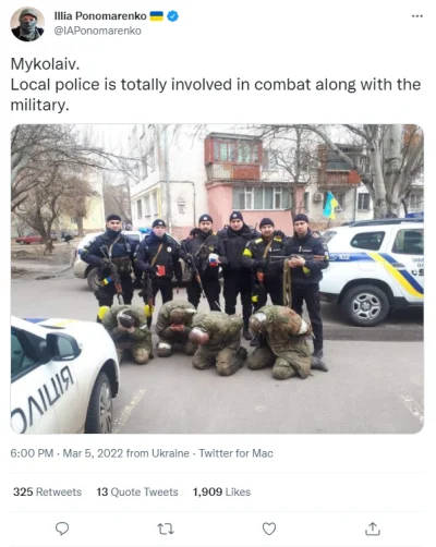 Seentas - >Mikołajów. Lokalna policja jest całkowicie zaangażowana w walkę wraz z woj...