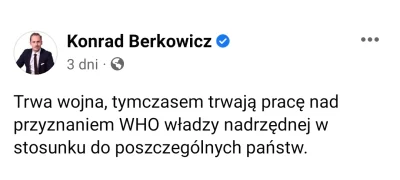 D.....o - @saakaszi: Berkowicz już pompuje narrację, że wojna to spisek WHO.