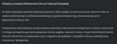proweniencja - Kacapskie tłumaczenie problemów z ich "programem biologicznym na Ukrai...