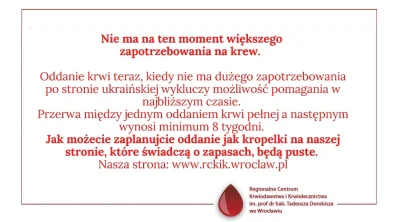 numeroox - Co jeżeli na stronie jest taki komunikat i pojadę oddać krew? Zostanę dopu...