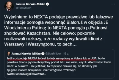 saakaszi - > Jeśli coś podaje NEXTA to jest to fejk wymyślony w Polsce lub w USA

 n...