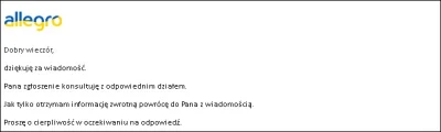 VladimirBetIn - @allegro_pl: To treść odpowiedzi: "Dobry wieczór,
dziękuję za wiadom...