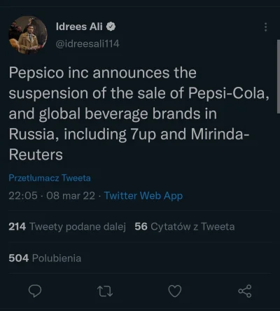 stjimmy - PepsiCo też out 
#rosja
#ukraina