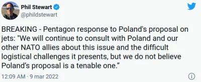 tomasztomasz1234 - Pentagon miał odrzucić naszą propozycję w sprawie MiG-ów. Autor tw...