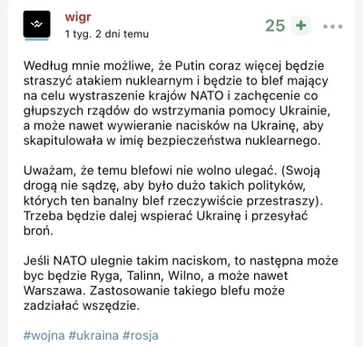 wigr - Z każdym dniem coraz bardziej aktualne. Putin już nawet nie musi przypominać

...