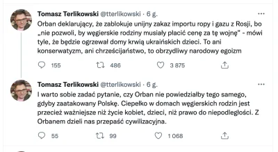 zjadlbymbanana - Trafny komentarz Terlikowskiego:
 Orban deklarujący, że zablokuje un...