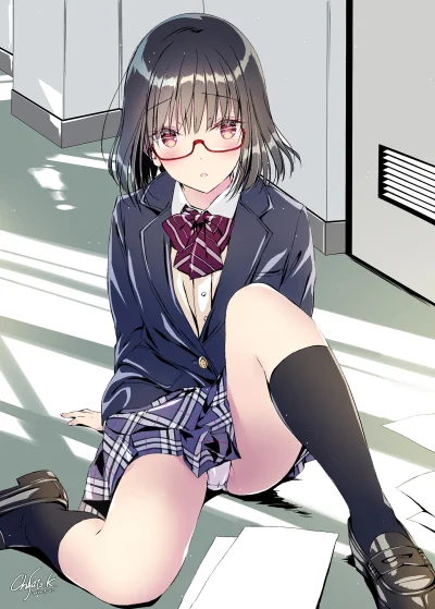 OttoFlick - #randomanimeshit #anime #blushedface #meganekko #pantsu #schoolgirl #orig...