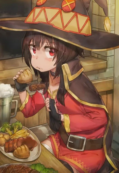 Krole - #anime #megumin Nom, nom, nom kolacyje.