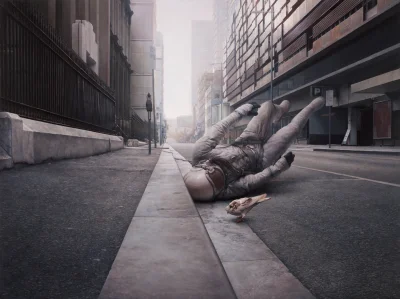Hoverion - Jeremy Geddes
The Street, 2010, olej na płycie, 34x25"
#artventure 
#ma...