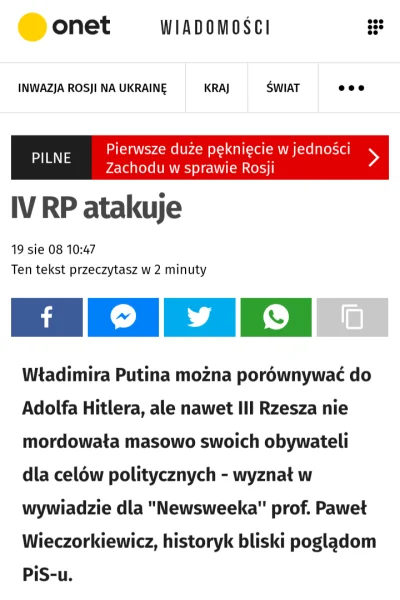 Quzin - Natrafiłem na interesujący artykuł Onetu z czasów rosyjskiej inwazji na Gruzj...