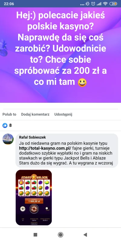 breskali - Ostatnio na #facebook zauważyłem reklamy np. kasyna pisane przez boty?
Po...