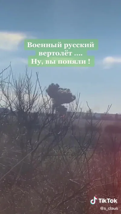 Sababukin - Rosyjski helikopter spadł i sobie głupi ryj rozwalił
#ukraina