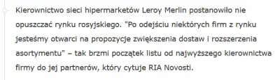GajowyBoruta - Leroy zostaje w Rosji, a nawet chce obsługiwać rynek po firmach, które...