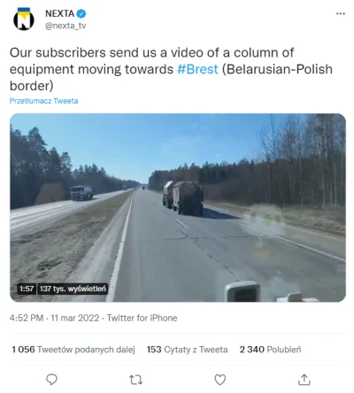 Sindarin - Bez paniki - ten tweet Nexty o tym, że niby białoruska kolumna jedzie na B...