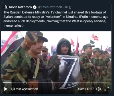JanLaguna - Syryjscy żołnierze, wiec poparcia dla rosyjskiej inwazji na Ukrainę
http...