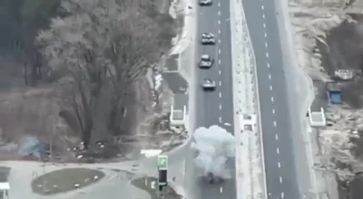 Sababukin - Ciekawe nagranie z drona na zasadzkę na ruski konwój. Zniszczone miały zo...