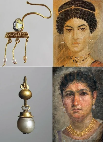 HeruMerenbast - Portrety Fajumskie z mumii Egipcjanek i kolczyki znalezione przy tych...