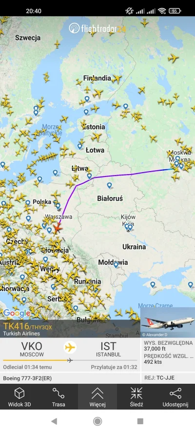 Marcinmt - To jednak nie mają bana na loty nad Polską ? #rosja #flightradar24
