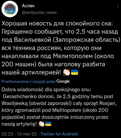 Kempes - #ukraina #rosja #wojna

Jak mieli dobre namiary, być może od USA albo lokals...