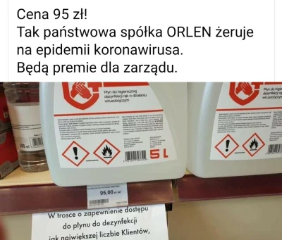 Neaopoliti - Przypomnę tylko nie tak dawno...
Płyn do dezynfekcji 5l 95 zł po hejcie...